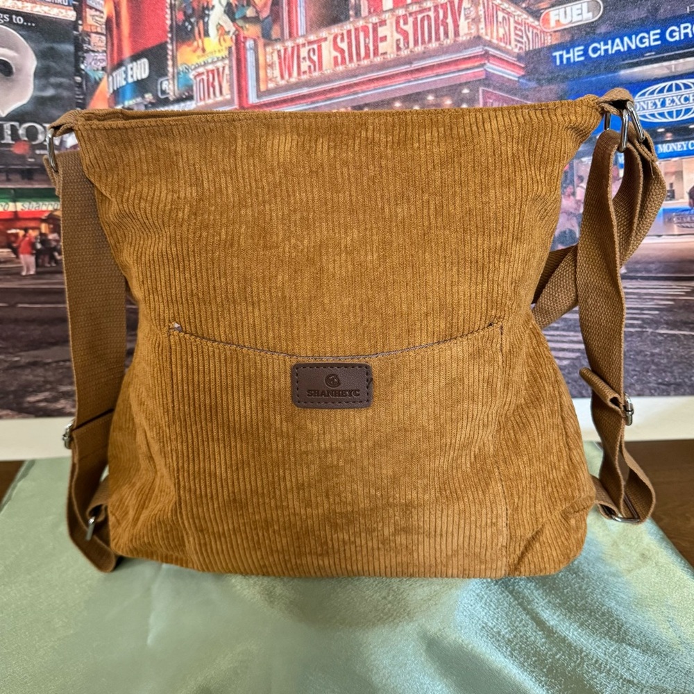 Shanore Brown Corduroy Backpack